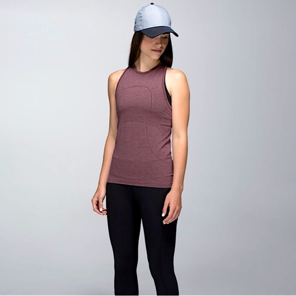 LULULEMON • Run Swiftly Tech Tank Top • Size 6 • Tonka Stripe Heathered Bordeaux - Picture 12 of 13